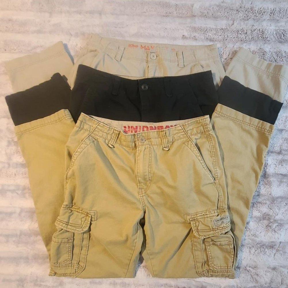 3) Pair Men's Unionbay/Urban Pipeline Cargo Pants Size 34x34